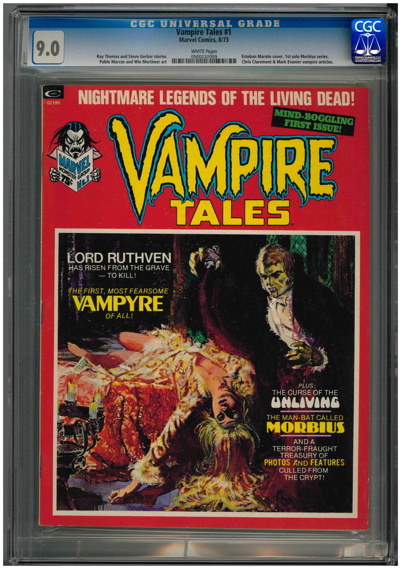 CGC VAMPIRE TALES (1973) #1 (9.0)