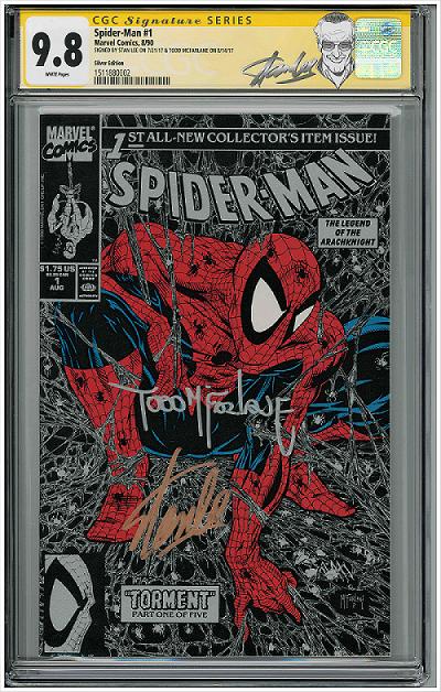 CGC SPIDER-MAN (1990) #1 SILVER EDITION (9.8) SIGNATURE SERIES - SIGNED - SIGNED BY STAN LEE & TODD MCFARLANE