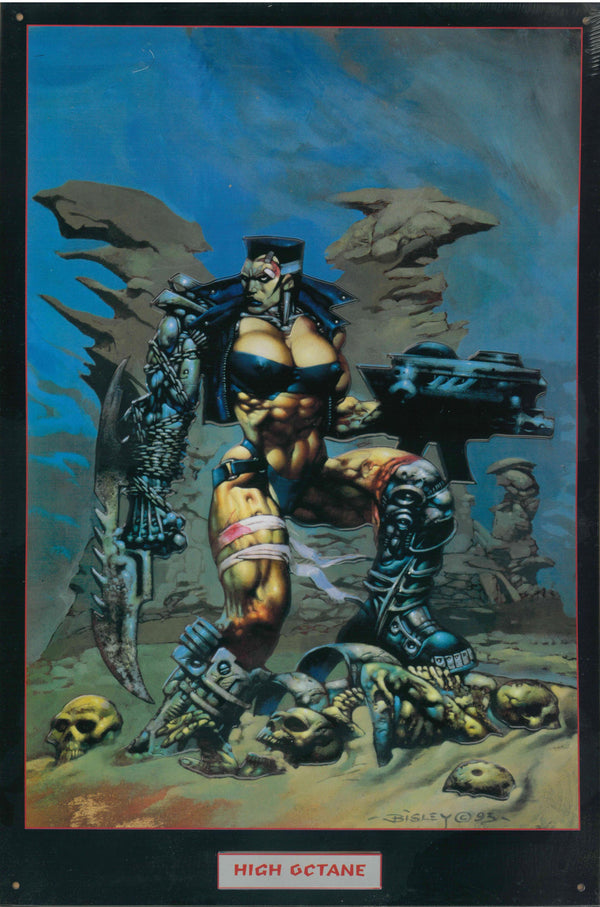 VINTAGE SIMON BISLEY HIGH OCTANE METAL ART PRINT (1993)