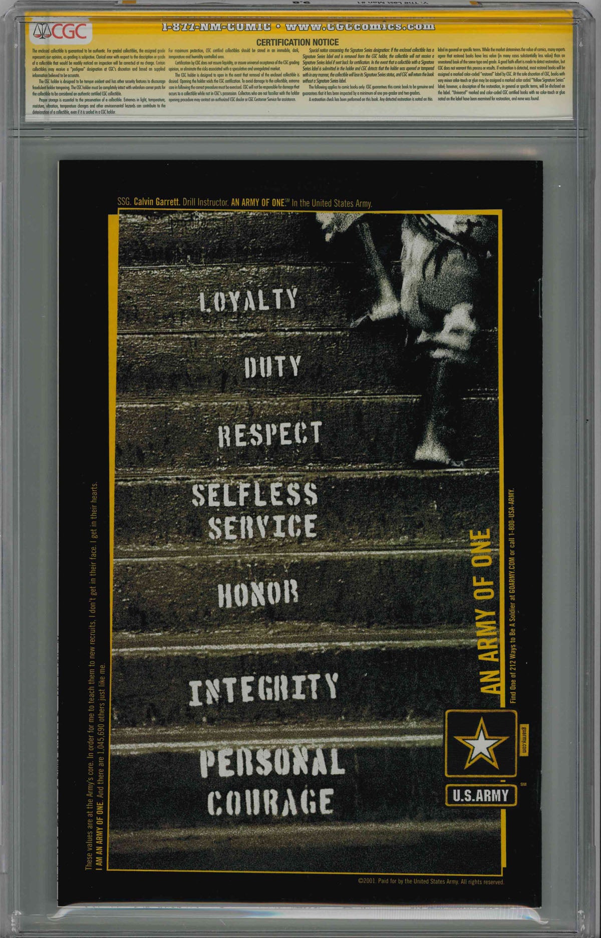 CGC Y: THE LAST MAN (2002) #1 (9.8) SIGNATURE SERIES - SIGNED BY PIA GUERRA