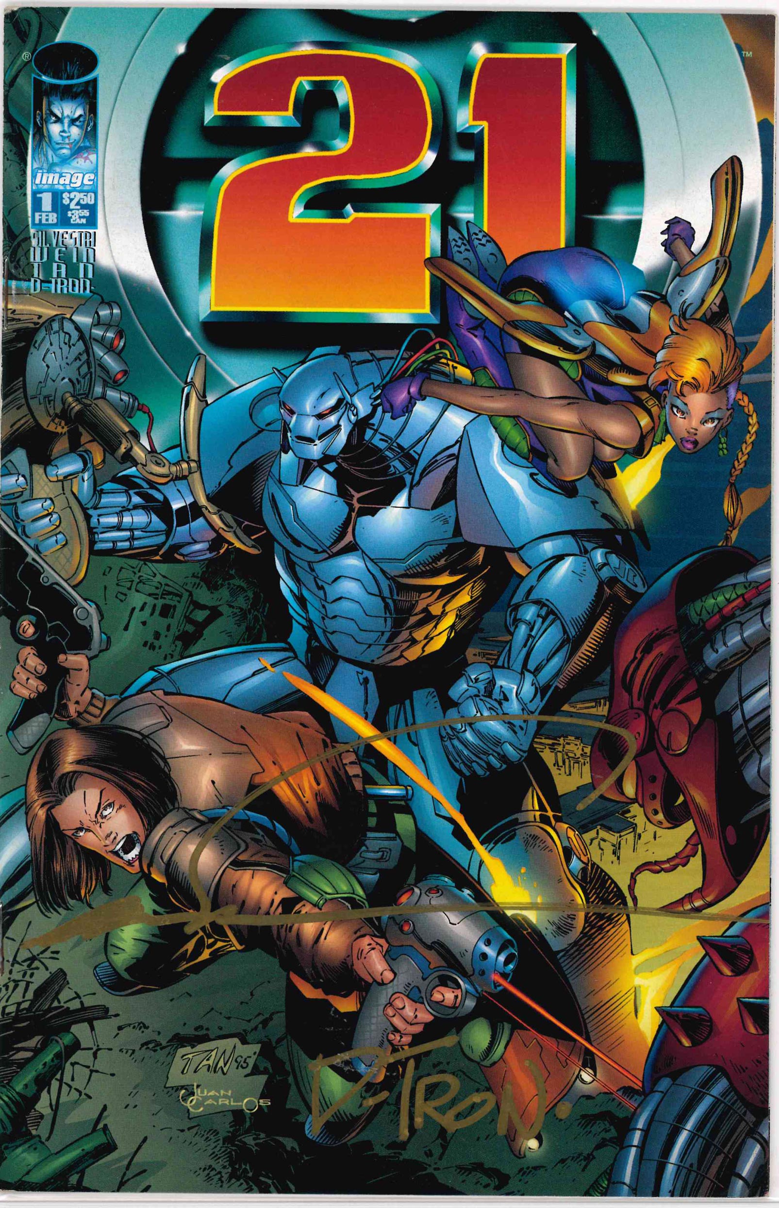 21 (1996) - SET OF THREE *SIGNED* BY MARC SILVESTRI & D-TRON
