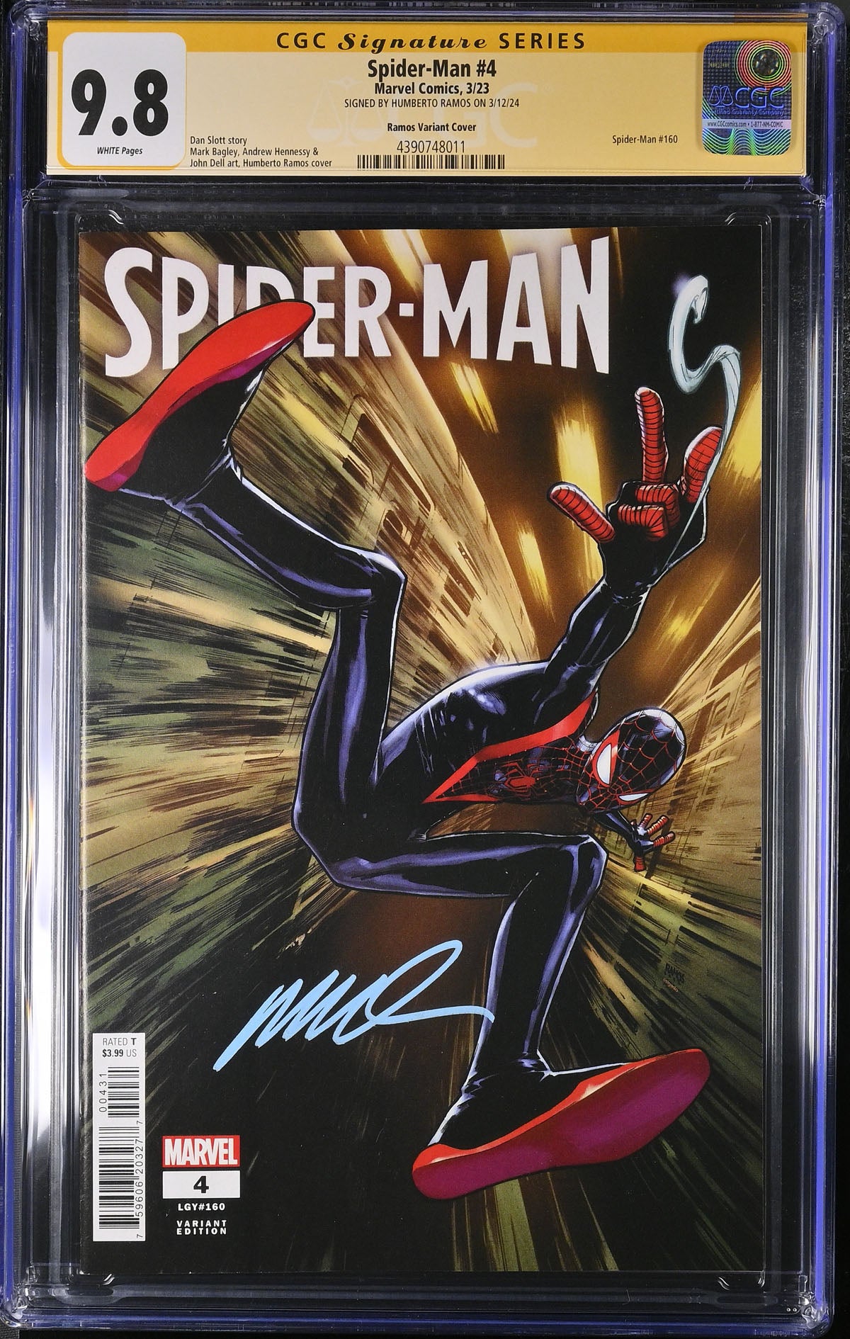 CGC SPIDER-MAN #4 VARIANT (9.8) SIGNATURE SERIES - SIGNED BY HUMBERTO RAMOS