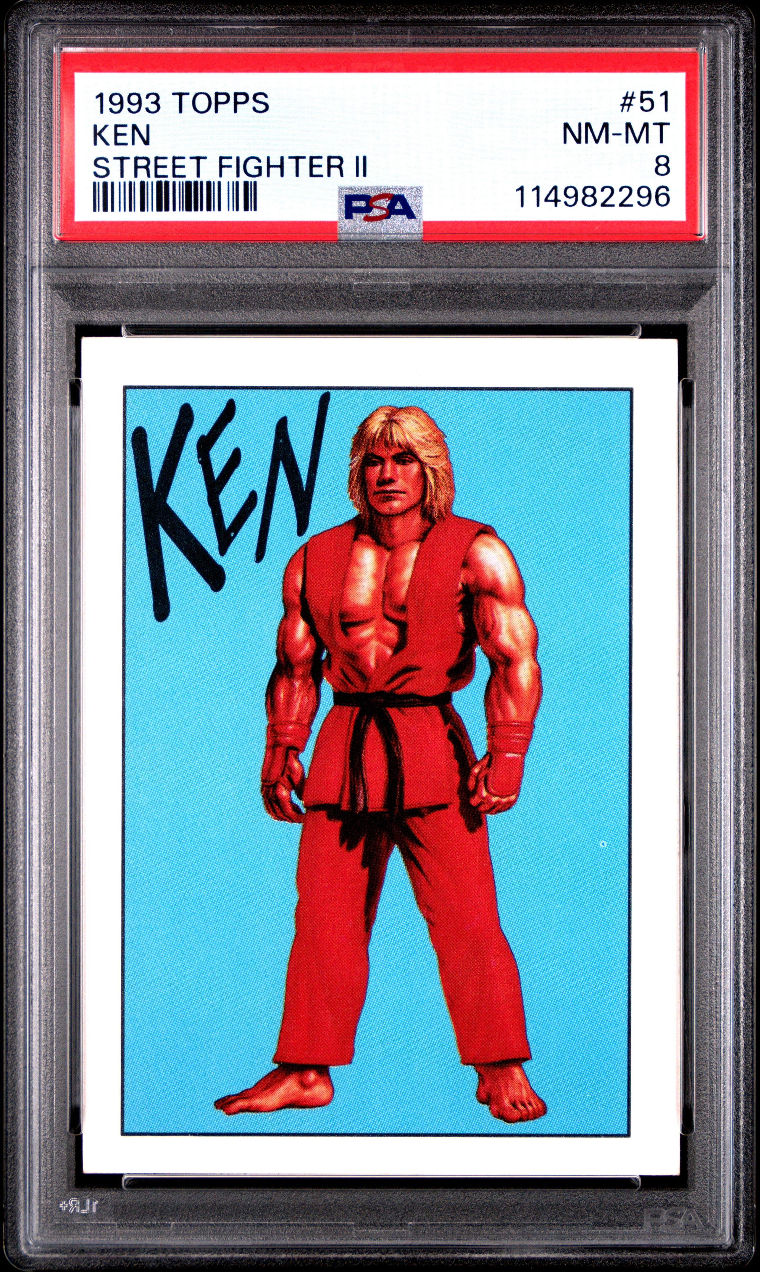 1993 TOPPS STREET FIGHTER II #51 KEN PSA 8