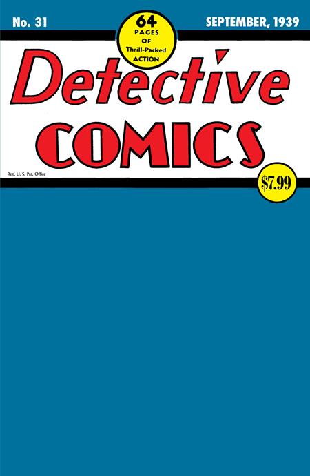 DETECTIVE COMICS (1937) #31 FACSIMILE EDITION (2025) CVR C BLANK CARD STOCK VAR