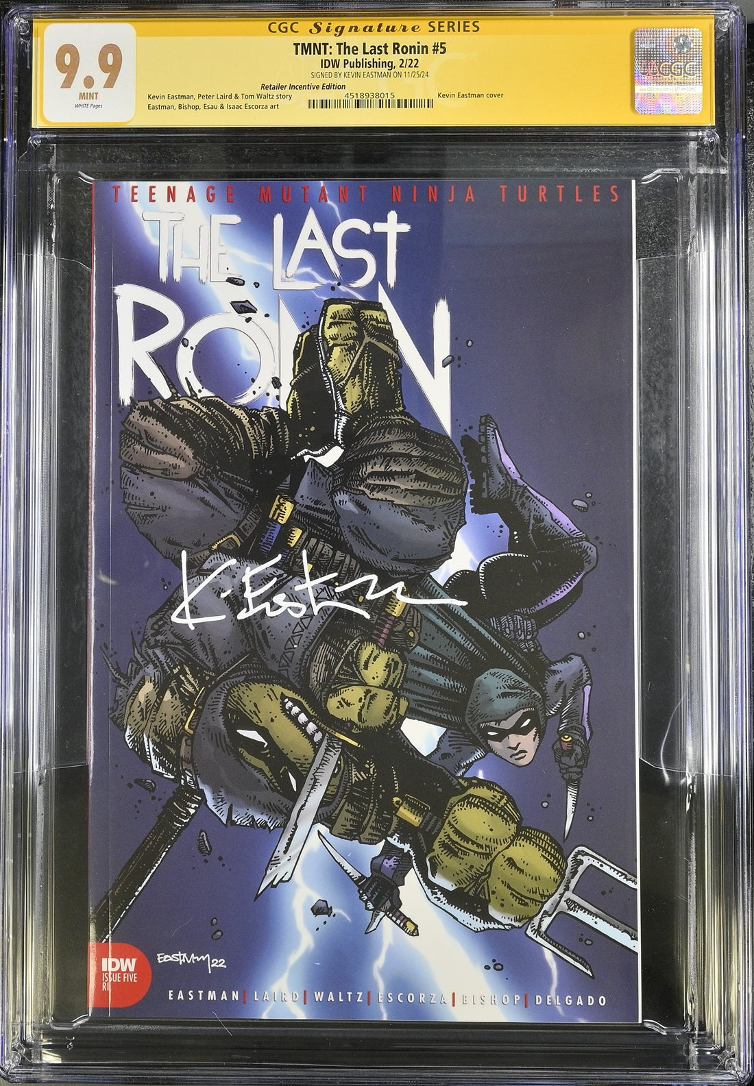 CGC TMNT: THE LAST RONIN #5 RETAILER INCENTIVE (9.9) SIGNATURE SERIES - SIGNED BY KEVIN EASTMAN