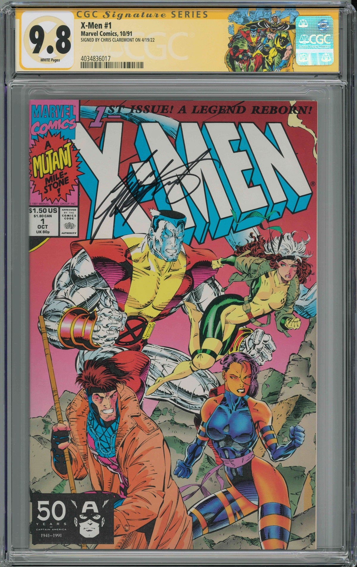 CGC X-MEN VOL 2 #1 COLOSSUS & GAMBIT COVER (9.8) SIGNATURE SERIES - SIGNED BY CHRIS CLAREMONT