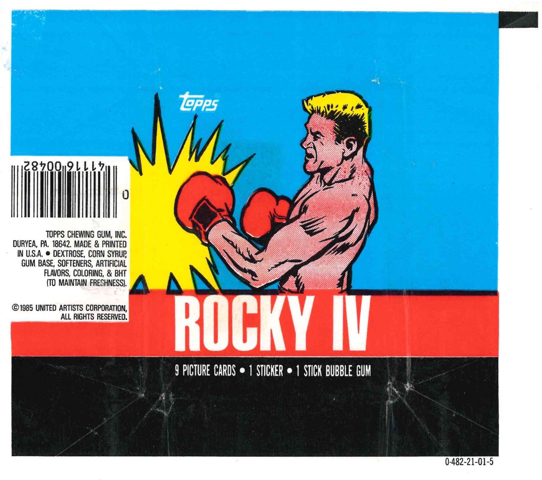 1985 TOPPS ROCKY IV EMPTY WRAPPER - DRAGO