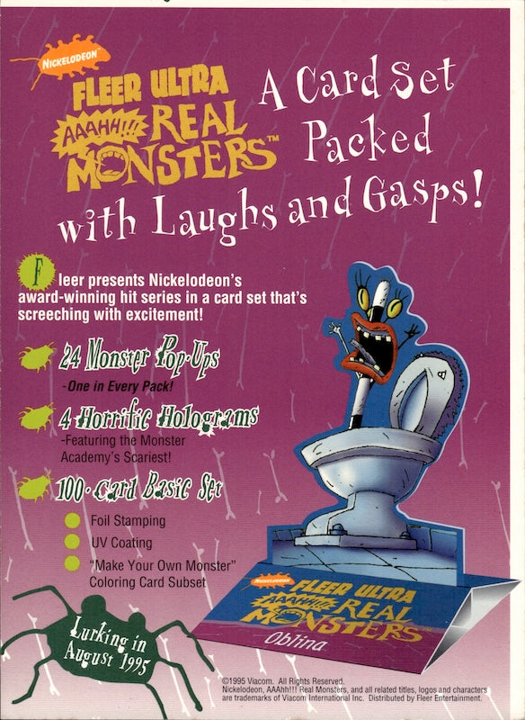 1995 FLEER ULTRA REAL MONSTERS UNCUT CARD SHEET