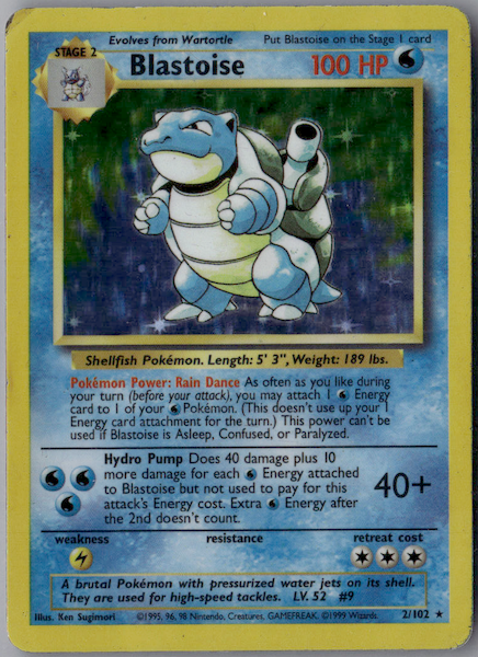 POKEMON TCG BASE 002 BLASTOISE HOLO RARE [DMG]