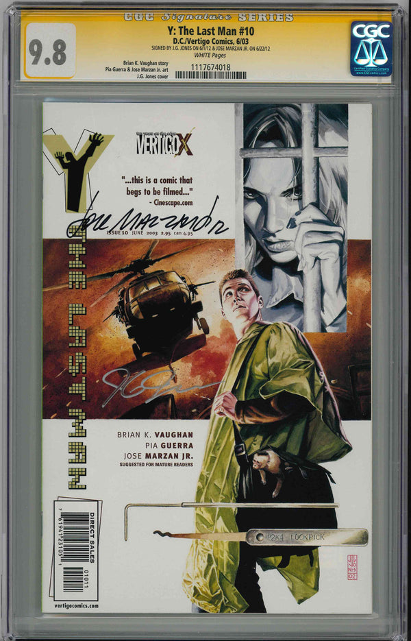CGC Y: THE LAST MAN (2002) #10 (9.8) SIGNATURE SERIES - SIGNED BY JG JONES & JOSE MARZAN JR