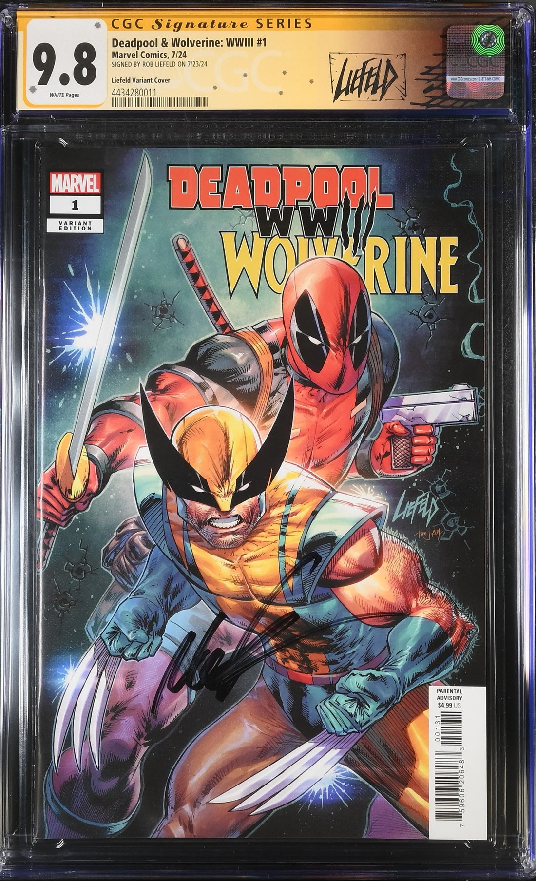 CGC DEADPOOL & WOLVERINE WWIII #1 LIEFELD VARIANT (9.8) SIGNATURE SERIES - SIGNED BY ROB LIEFELD