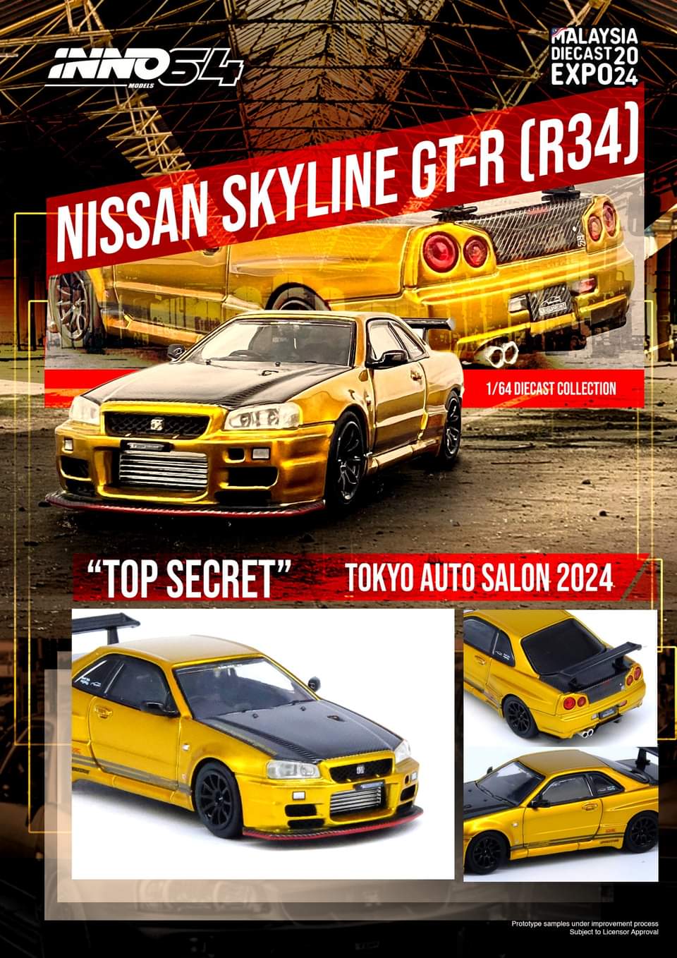 INNO64 1/64 NISSAN SKYLINE GTR R34 TOP SECRET TOKYO AUTO SALON