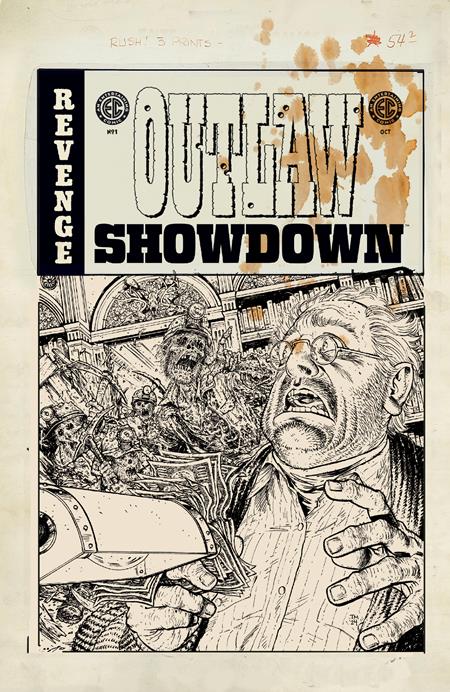 EC OUTLAW SHOWDOWN (2025) #1 (ONE SHOT) CVR E INC 1:20 TONY MOORE B&W ARTIST EDITION VAR