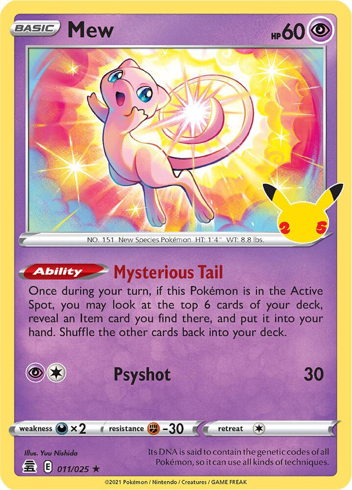 POKEMON TCG: CELEBRATIONS MEW 011/025 HOLO RARE