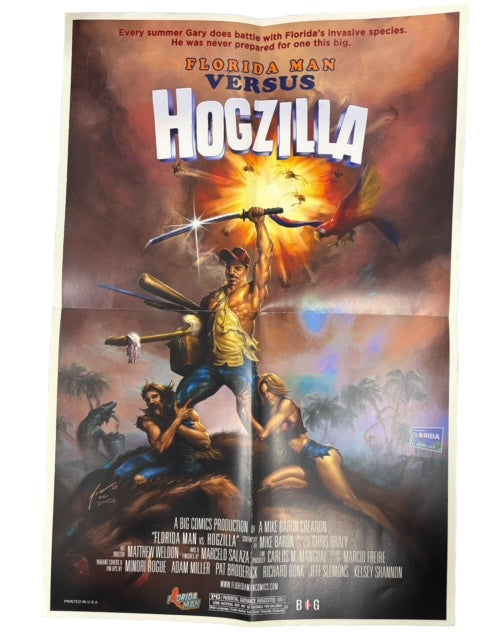 FLORIDA MAN VS HOGZILLA FOLDED PROMO POSTER