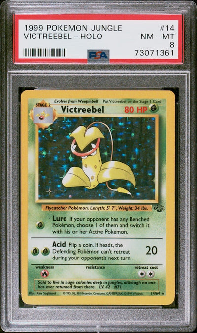 1999 POKEMON JUNGLE VICTREEBEL HOLO #14 PSA 8