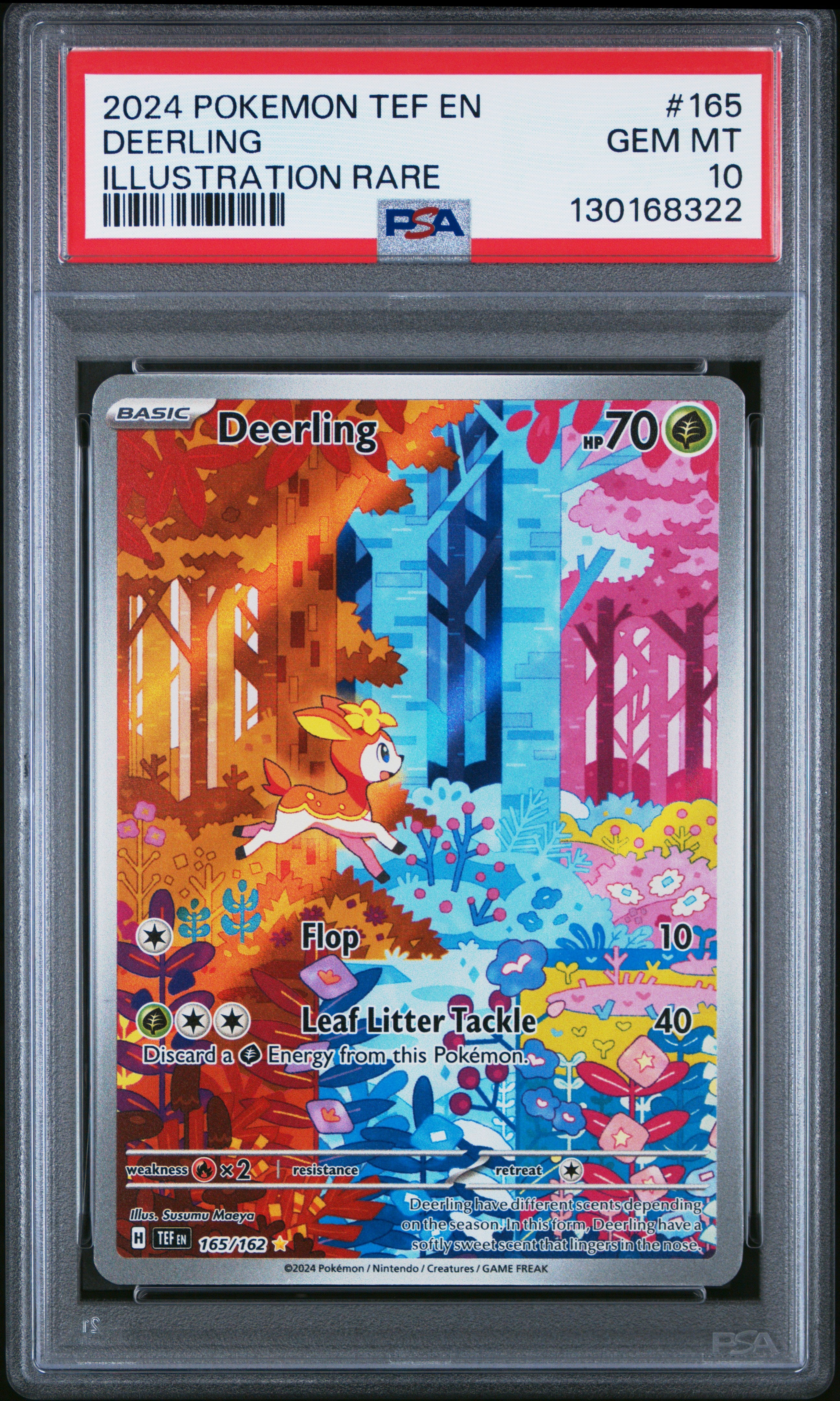 2024 POKEMON TEF EN #165 DEERLING ILLUSTRATION RARE PSA 10