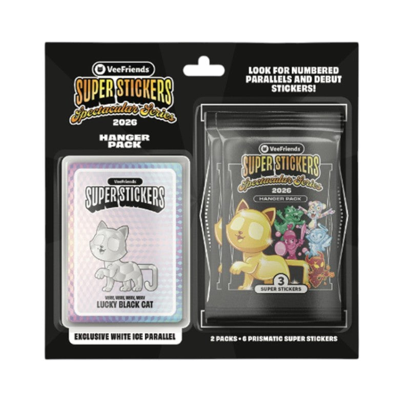 2026 VEEFRIENDS SUPER STICKERS SPECTACULAR SERIES WHITE ICE HANGER PACK