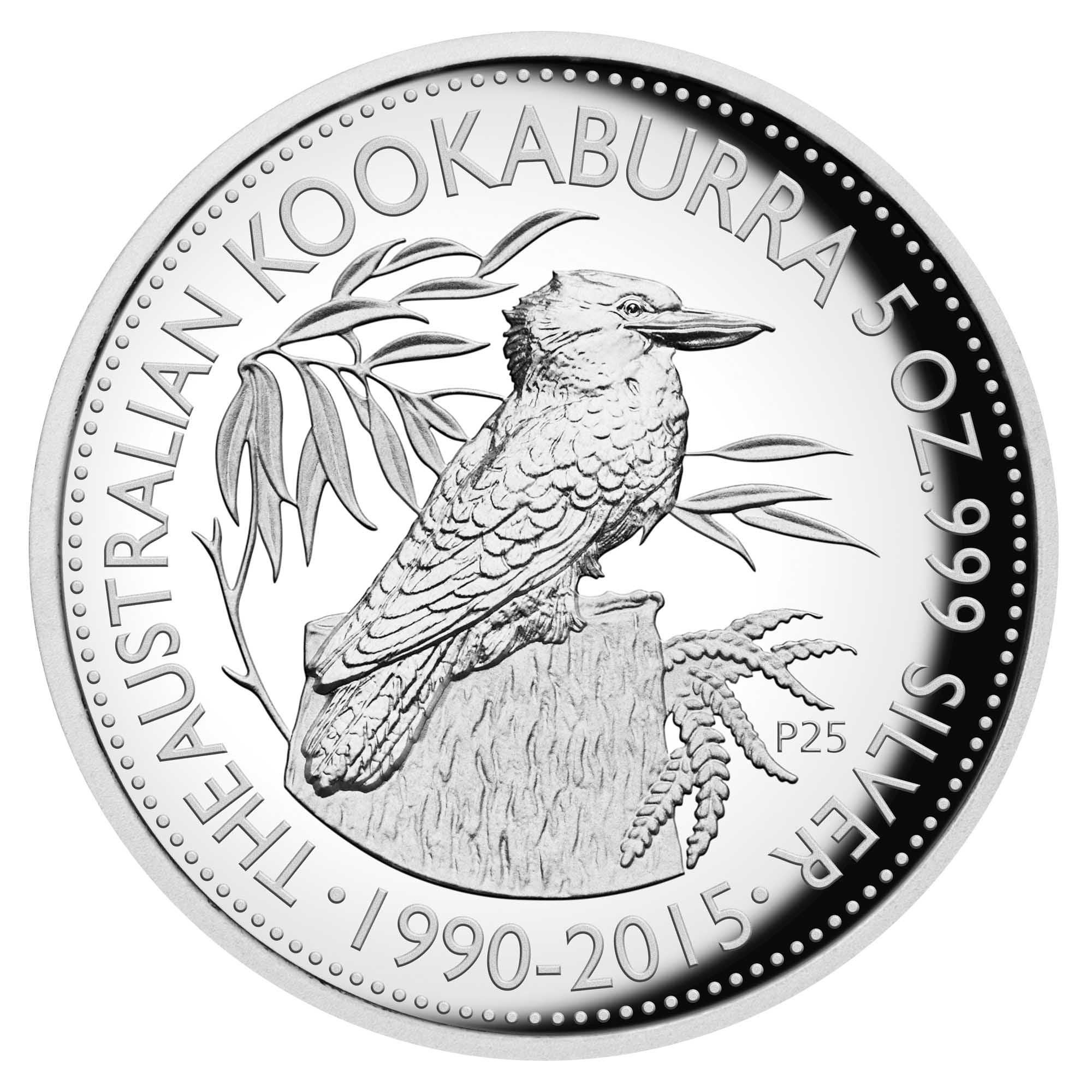 25TH ANNIVERSARY AUSTRALIAN KOOKABURRA 2015 5OZ SILVER PROOF HIGH RELIEF COIN