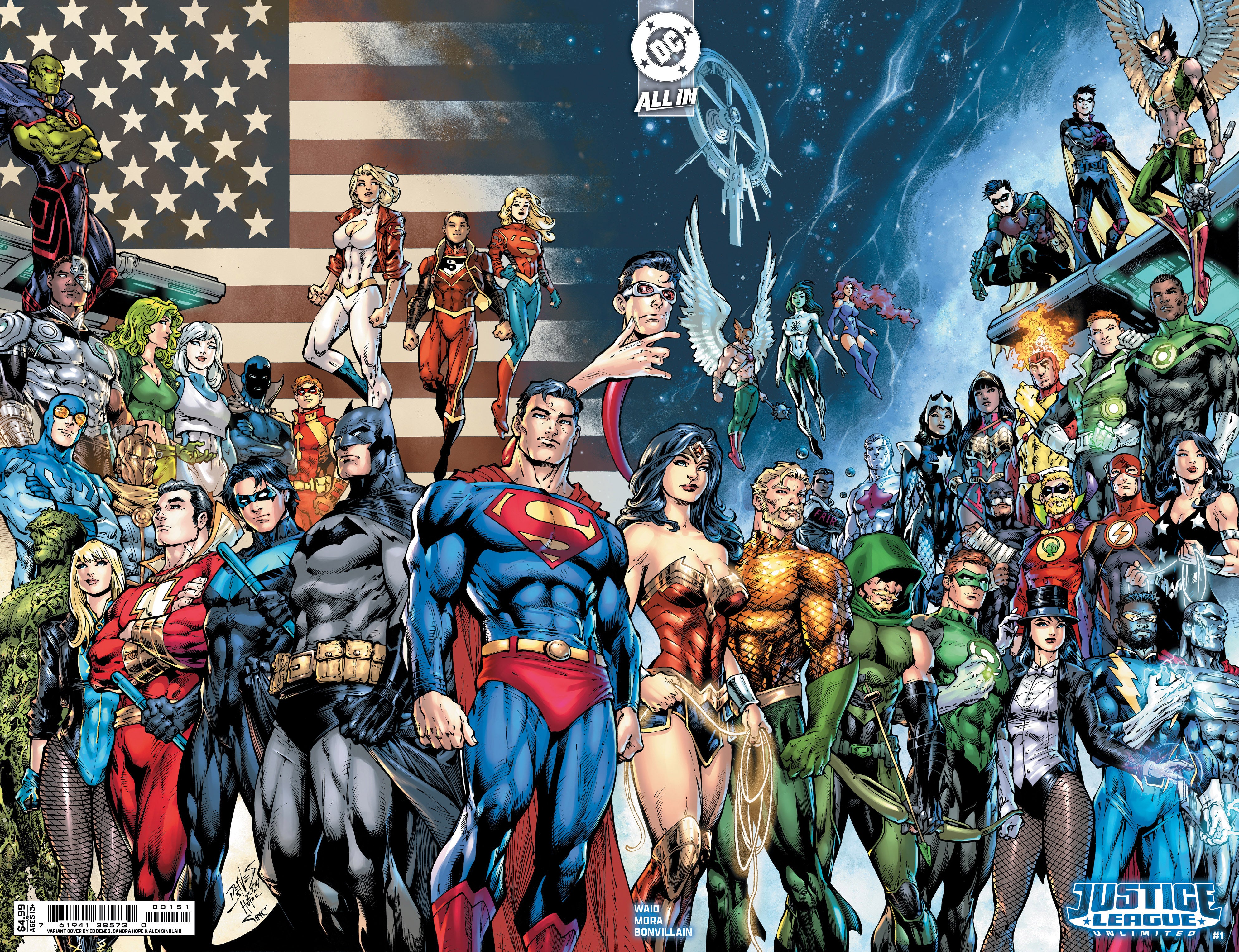 JUSTICE LEAGUE UNLIMITED (2024) #1 CVR E ED BENES WRAPAROUND CARD STOCK VAR