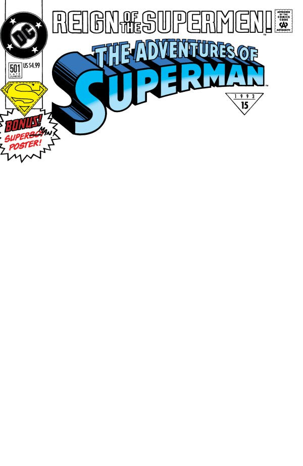 ADVENTURES OF SUPERMAN (1987) #501 FACSIMILE EDITION (2026) FACSIMILE EDITION CVR B BLANK CARD STOCK VAR