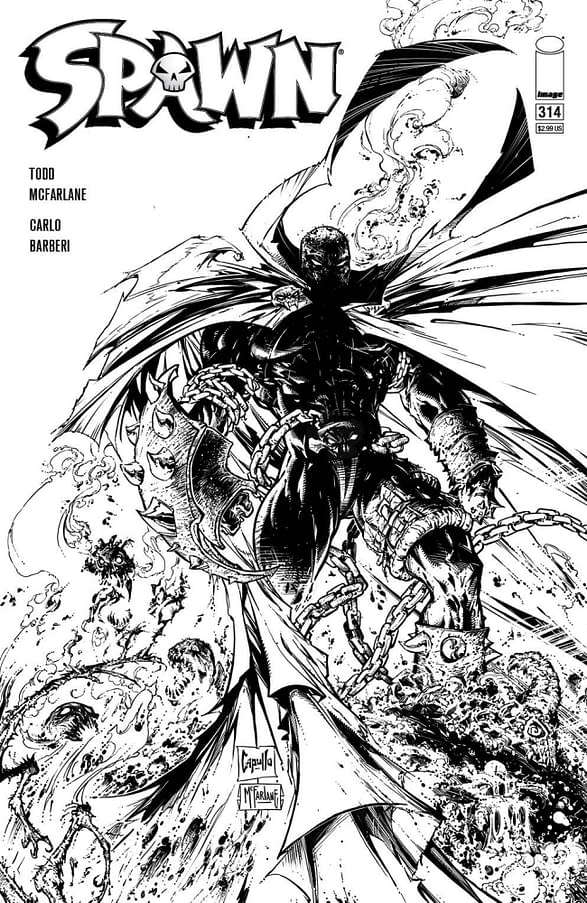 SPAWN #314 CVR E CAPULLO & MCFARLANE B&W VAR