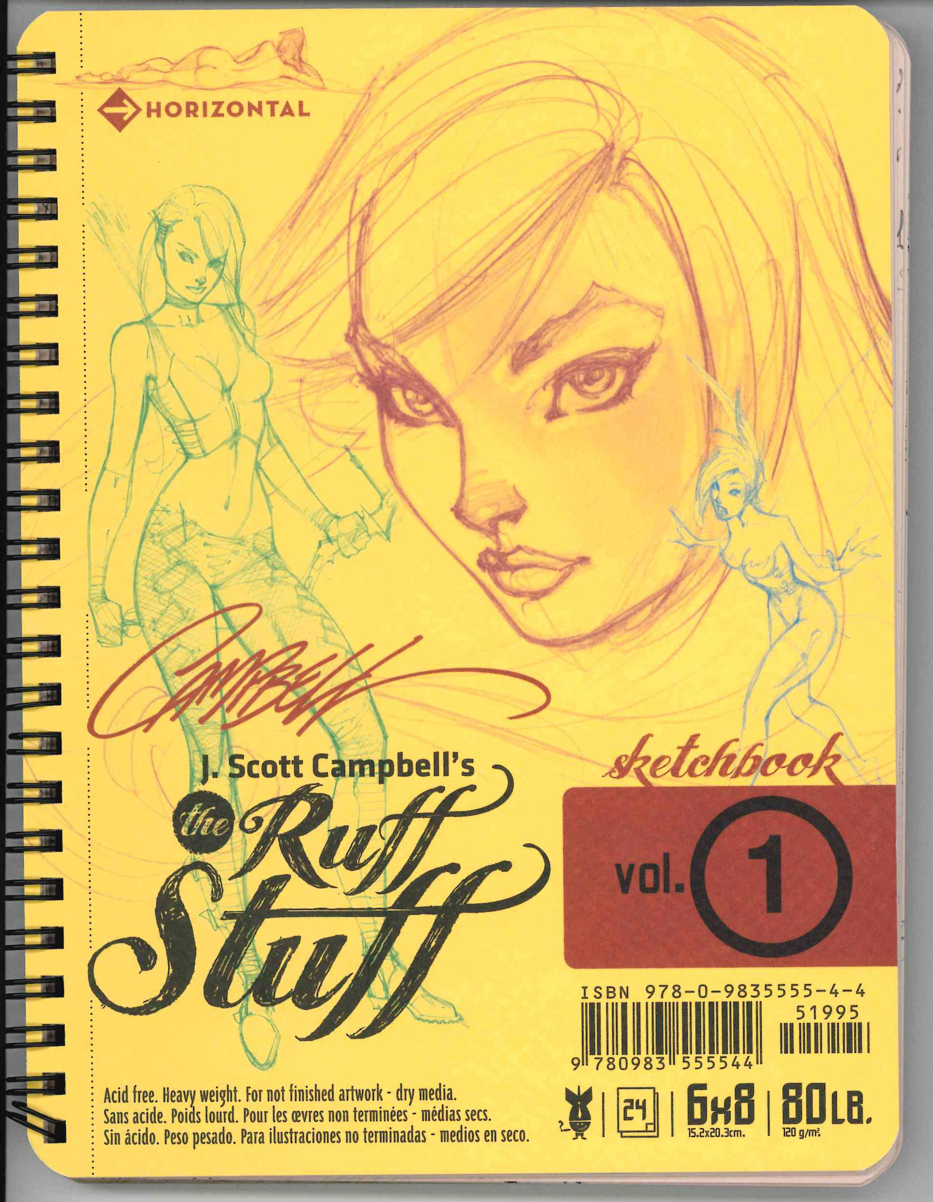 *SIGNED* J SCOTT CAMPBELL RUFF STUFF SKETCHBOOK (2012) VOL 01 FIRST EDITION