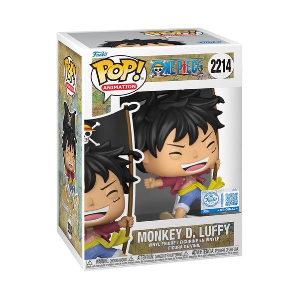 POP ONE PIECE MONLEY D LUFFY (WITH FLAG) US EXCLUSIVE VINYL FIG