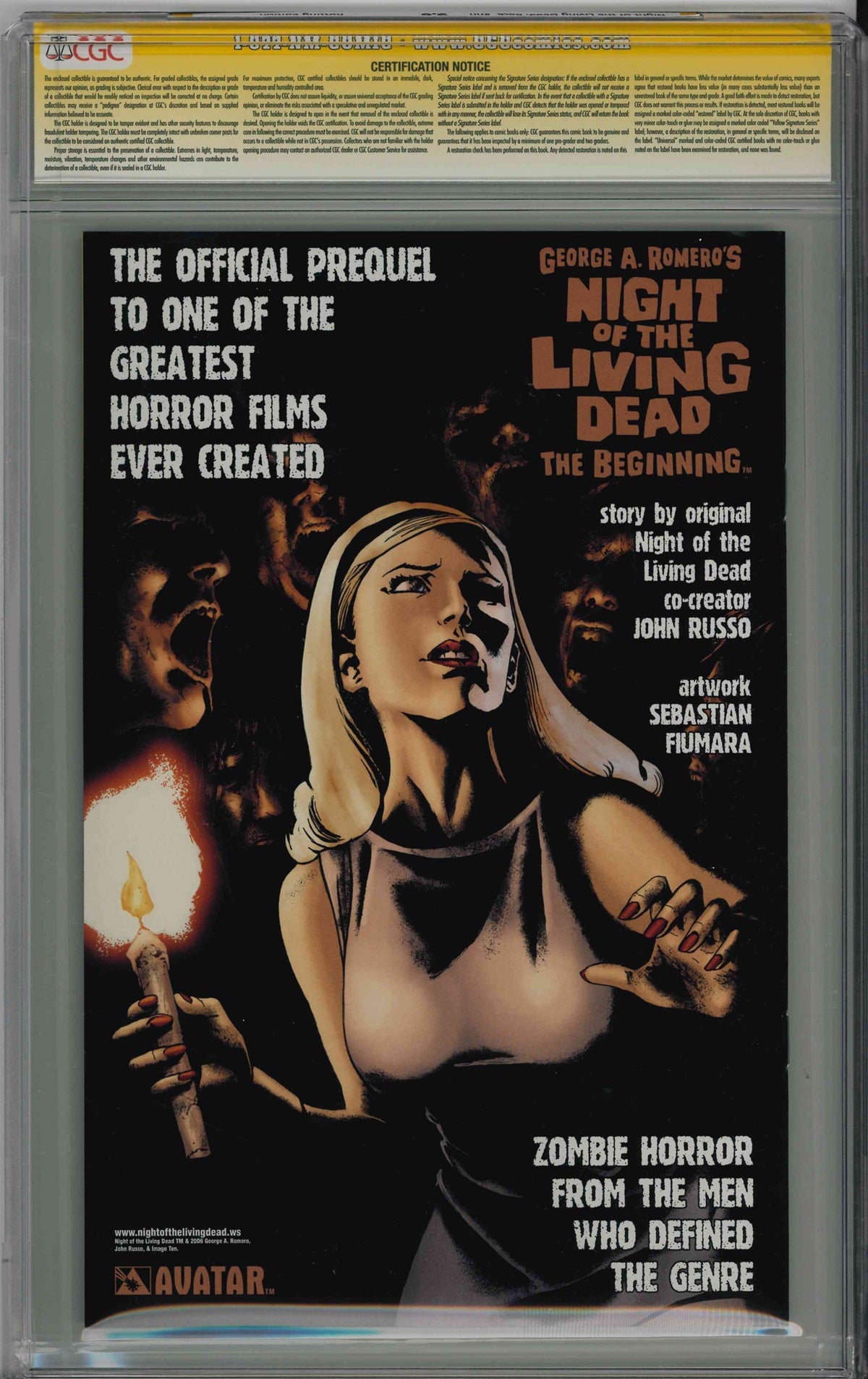 CGC NIGHT OF THE LIVING DEAD: BACK FROM THE GRAVE - ROTTING ED (9.6) SIGNATURE SERIES - SIGNED BY GEORGE A. ROMERO PLUS THREE OTHERS