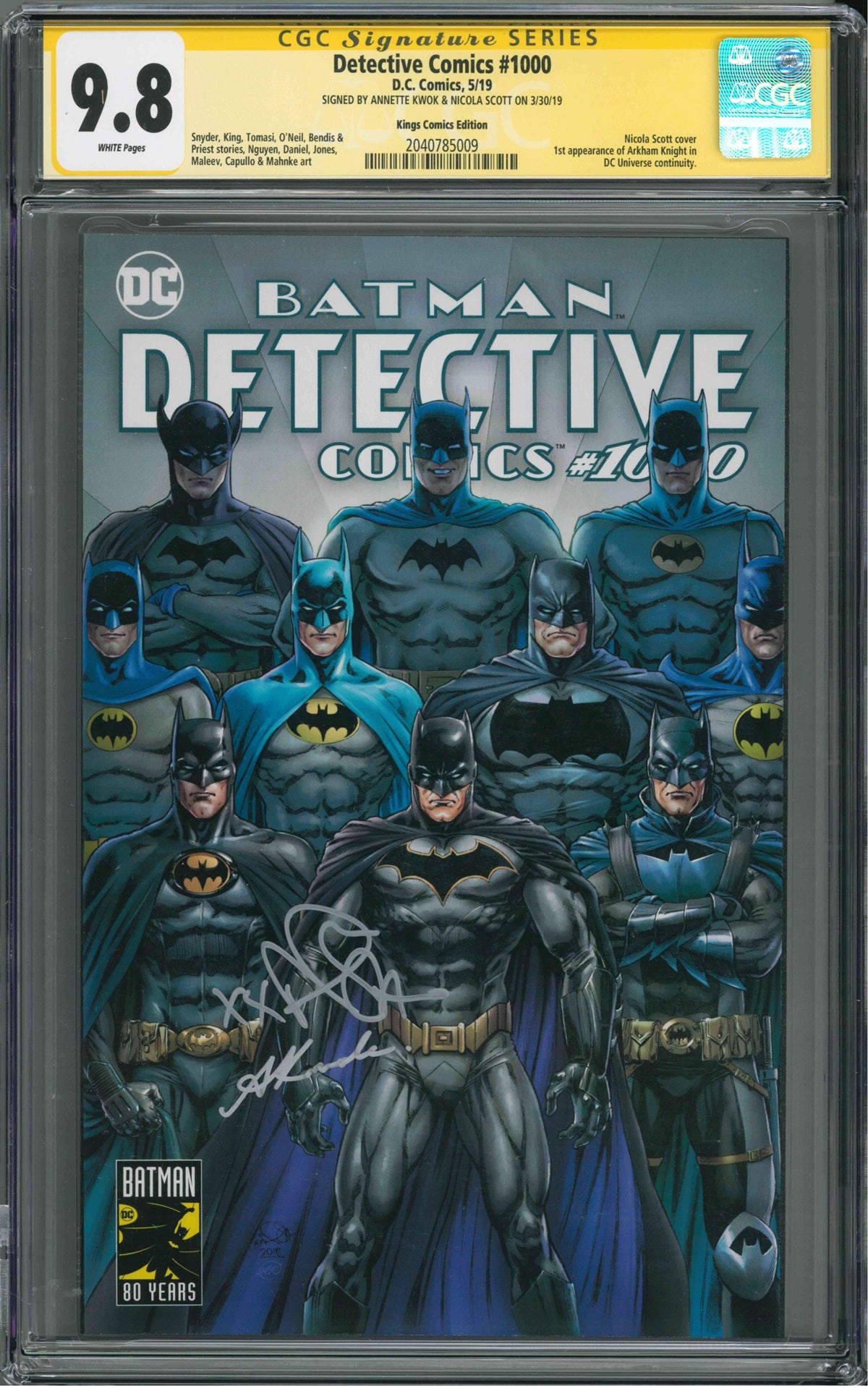 CGC DETECTIVE COMICS #1000 KINGS COMICS EXCLUSIVE COVER (9.8) SIGNATURE SERIES - SIGNED BY NICOLA SCOTT & ANNETTE KWOK