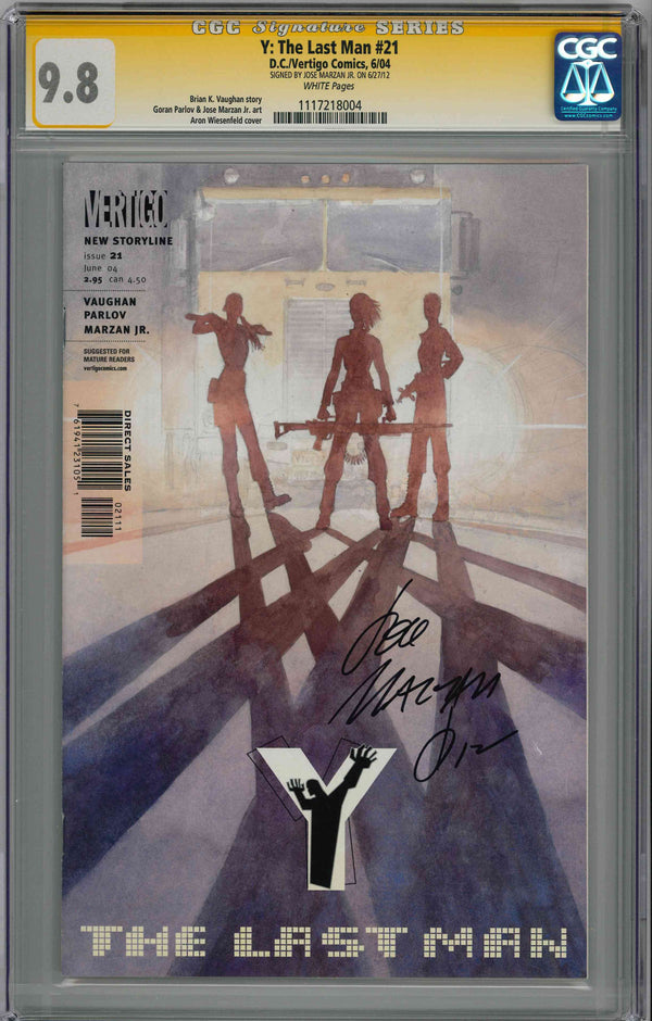 CGC Y: THE LAST MAN (2002) #21 (9.8) SIGNATURE SERIES - SIGNED BY JOSE MARZAN JR