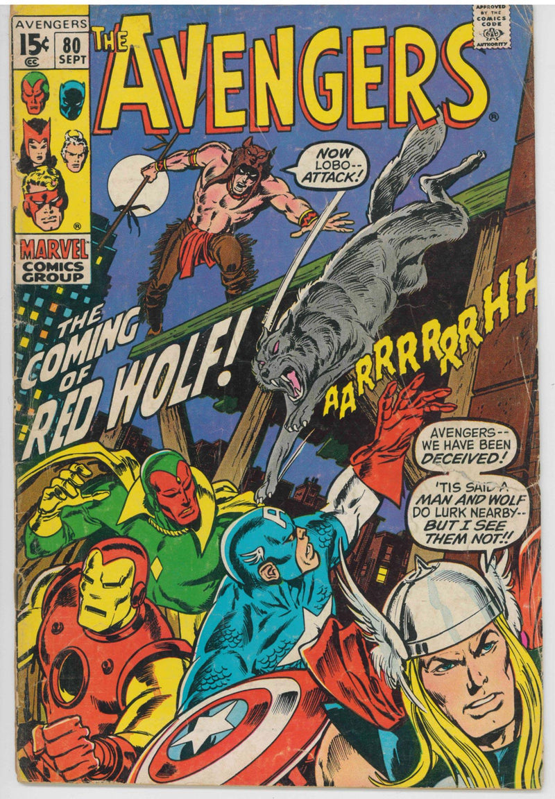 AVENGERS (1963) #80 (VG)- FIRST APPEARANCE RED WOLF