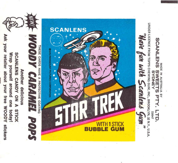 1976 SCANLENS STAR TREK EMPTY WRAPPER