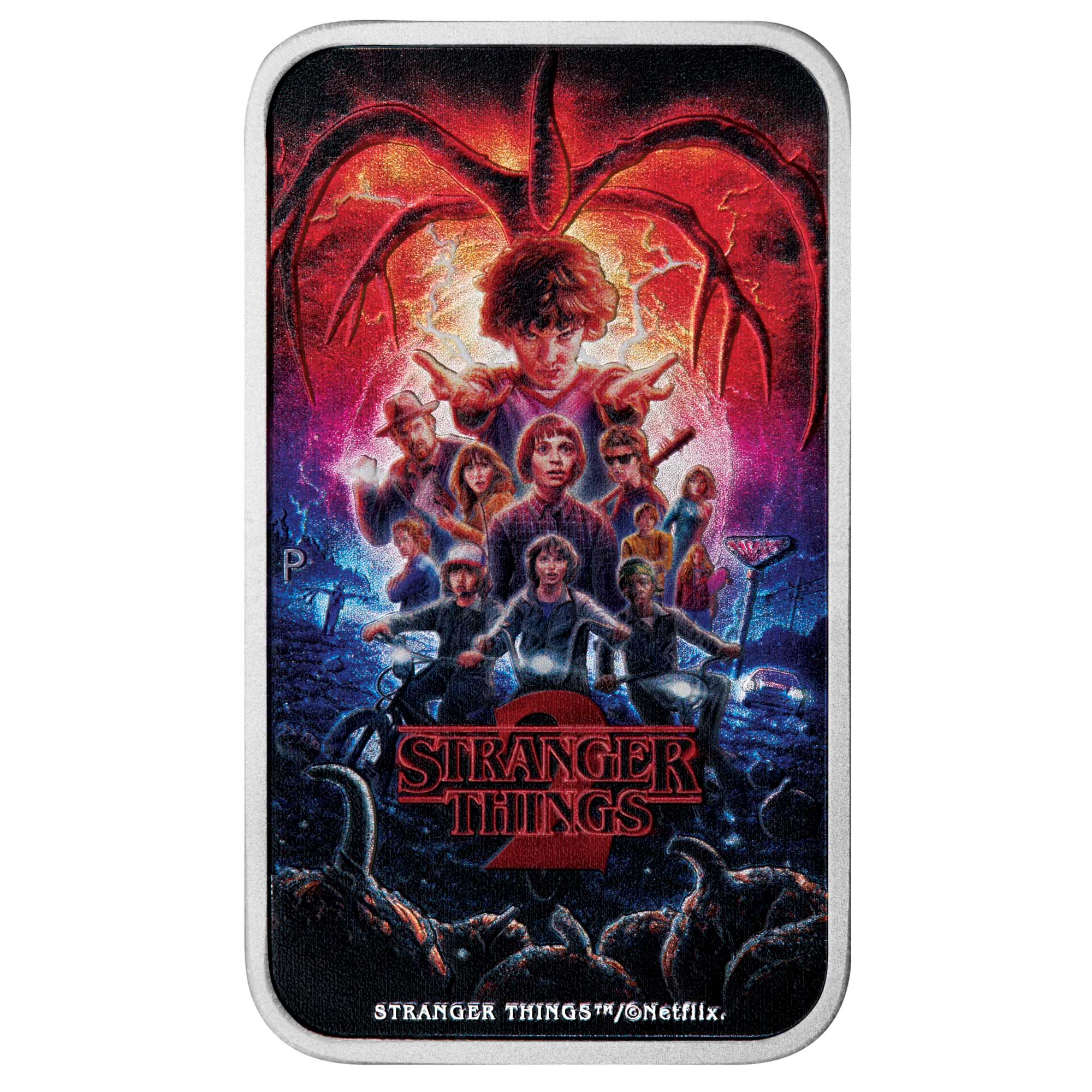 STRANGER THINGS - SEASON 2 POSTER 2026 1oz SILVER COLOURED RECTANGULAR COIN