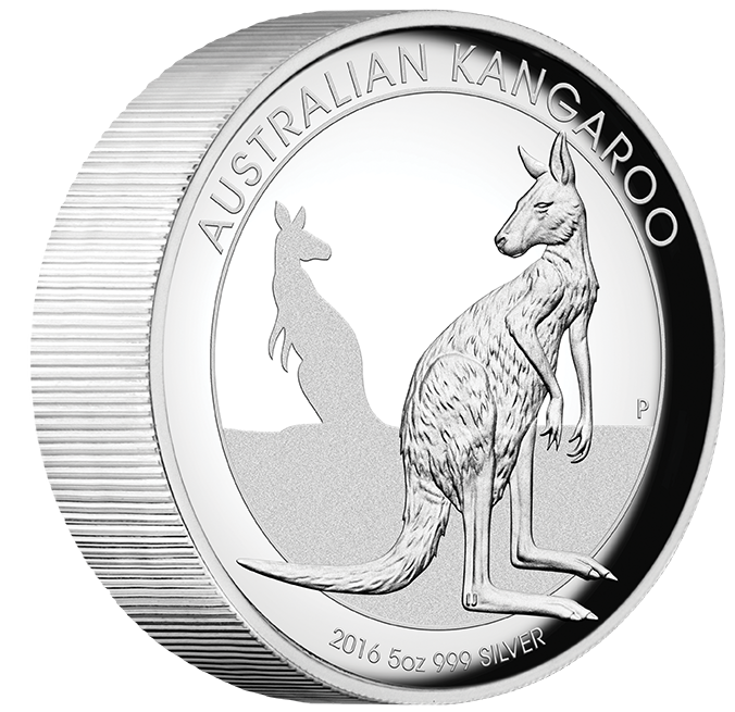 AUSTRALIAN KANGAROO 2016 5oz SILVER HIGH RELIEF COIN