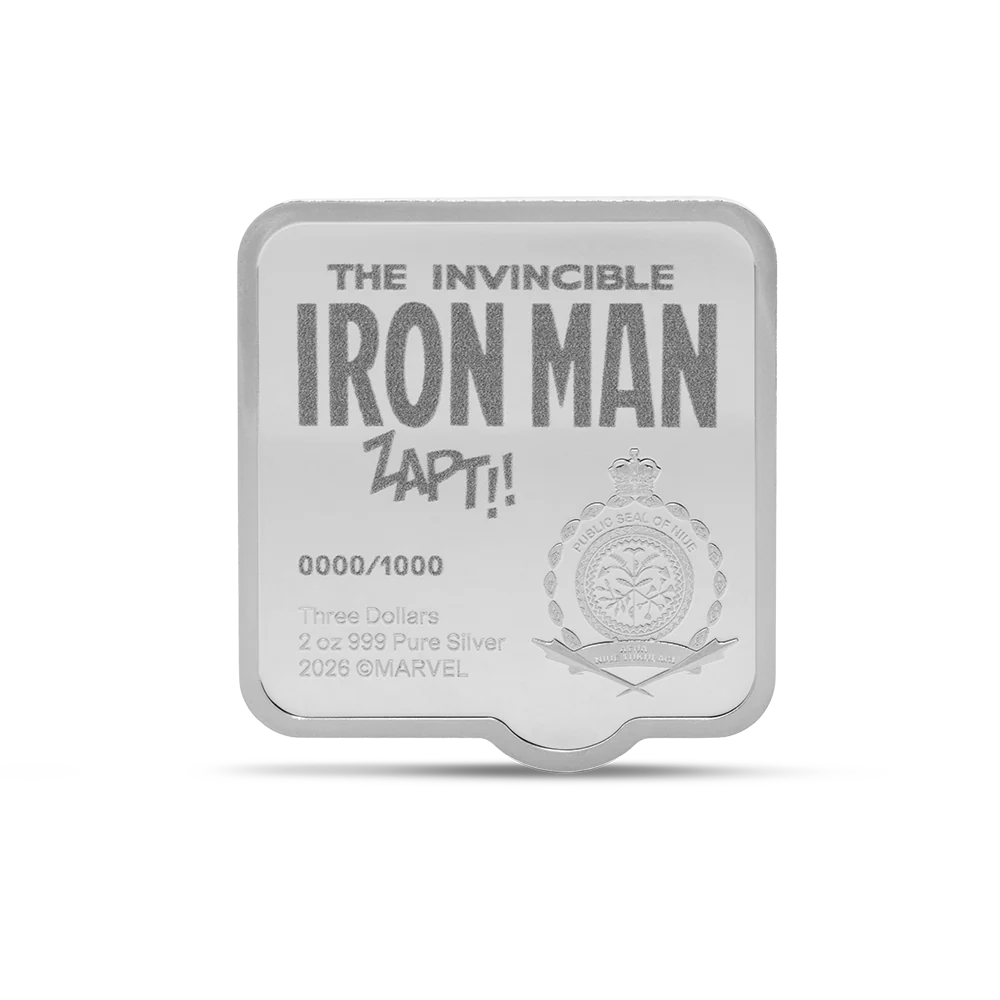 MARVEL - IRON MAN 'ZAPT!!' 2oz SILVER COIN