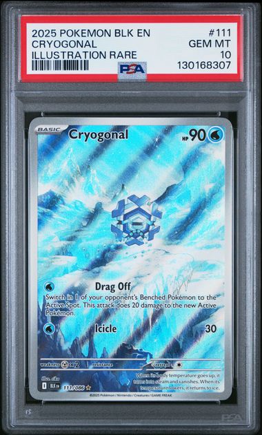 2025 POKEMON BLK EN #111 CRYOGONAL ILLUSTRATION RARE PSA 10