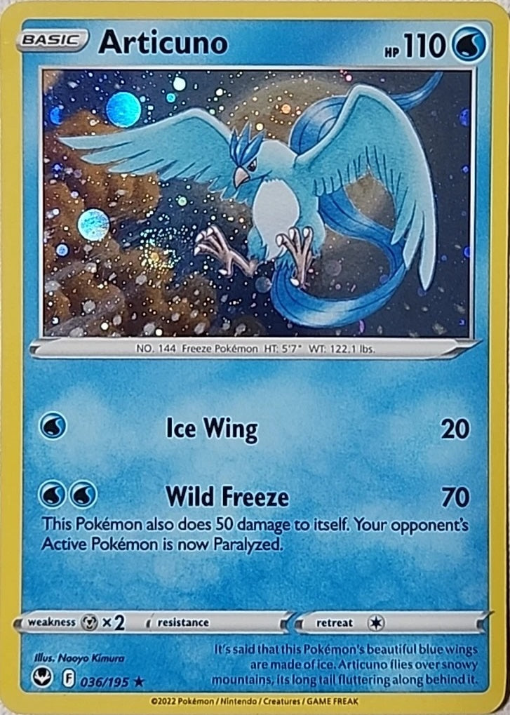 POKEMON TCG: SILVER TEMPEST ARTICUNO 036/195 COSMOS HOLO RARE