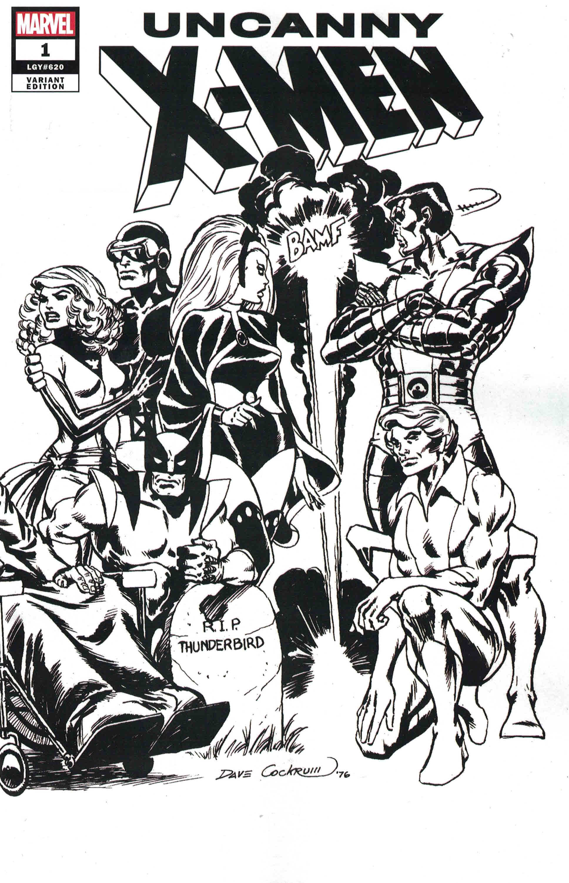 UNCANNY X-MEN VOL 5 #1 COCKRUM HIDDEN GEM B&W WRAPAROUND VAR