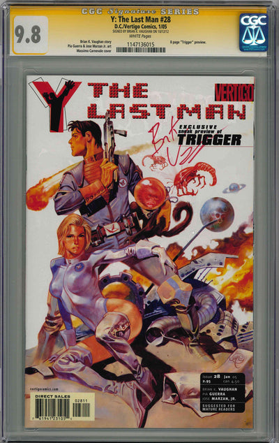 CGC Y: THE LAST MAN (2002) #28 (9.8) SIGNATURE SERIES - SIGNED BY BRIAN K VAUGHAN