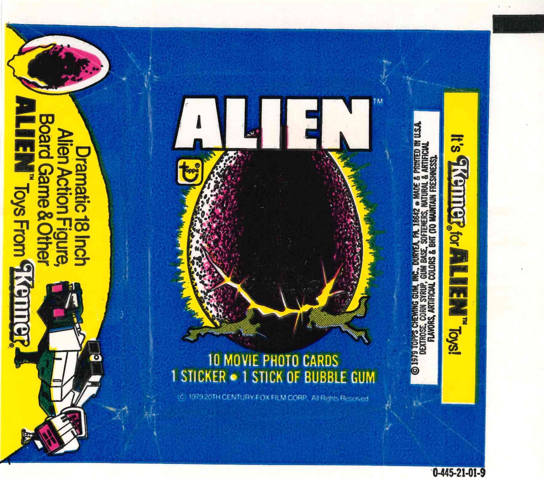 1979 TOPPS ALIENS EMPTY WRAPPER - KENNER TOYS