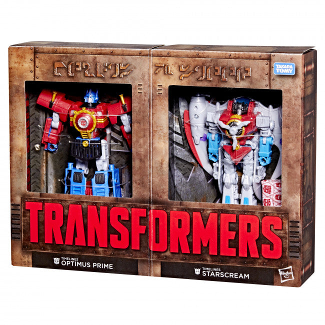 TRANSFORMERS TIMELINES COMIC EDITION OPTIMUS PRIME AND STARSCREAM AF