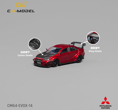 CM MODEL 1/64 MITSUBISHI LANCER EVOLUTION X VARIS METALLIC RED