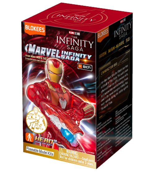 BLOKEES MARVEL INFINITY SAGA IRON MAN MARK 50 TRANSLUCENT RED LIMITED MODEL