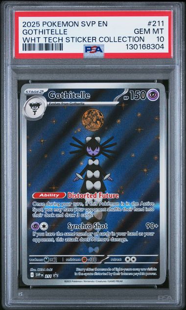 2025 POKEMON SVP EN #211 GOTHITELLE WHT TECH STICKER COLL PSA 10