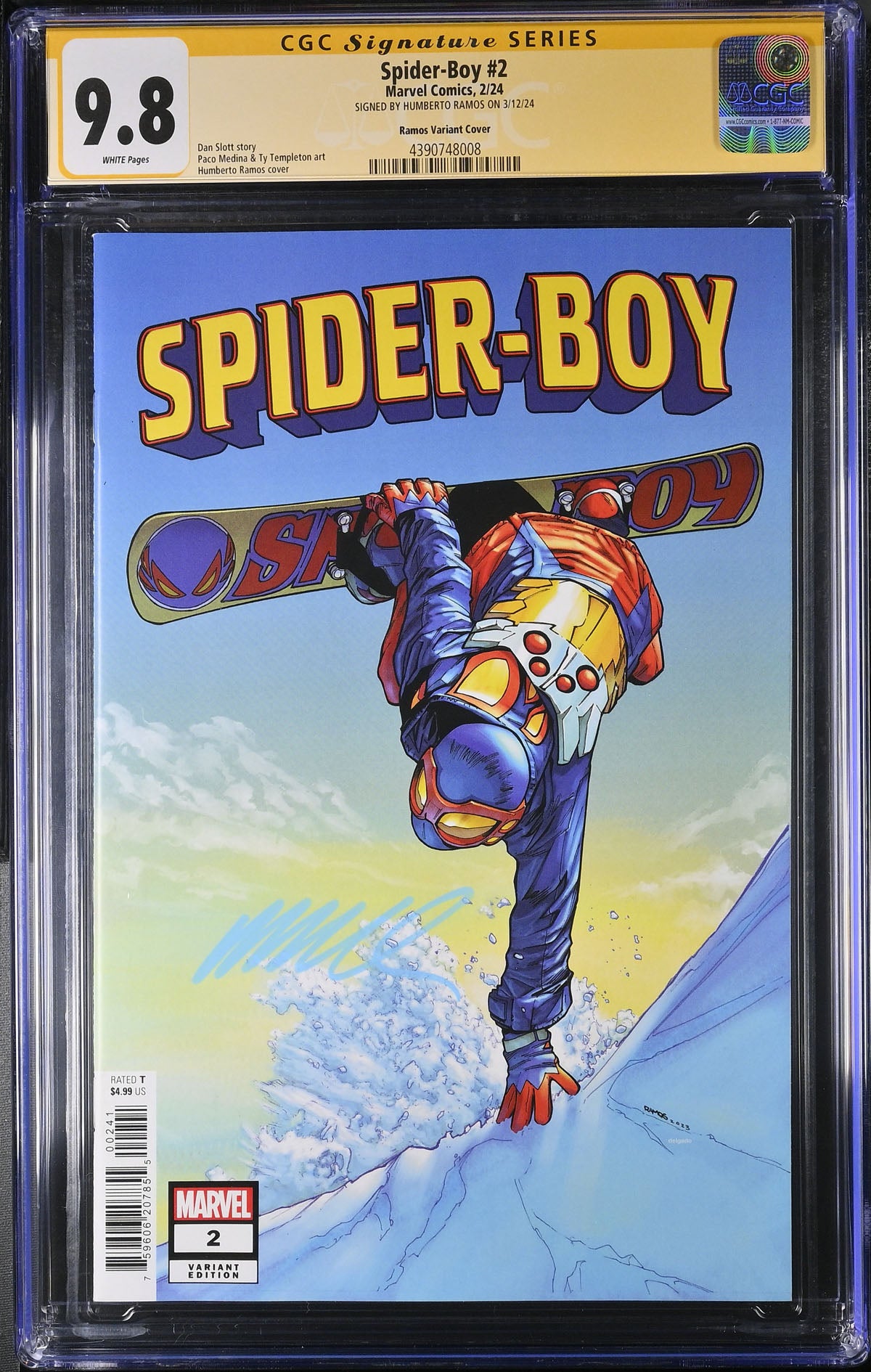 CGC SPIDER-BOY #2 VARIANT (9.8) SIGNATURE SERIES - SIGNED BY HUMBERTO RAMOS