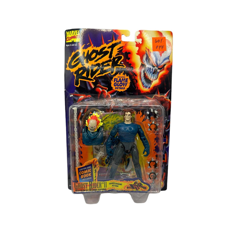 1995 TOYBIZ GHOST RIDER SERIES 1 GHOST RIDER II AF (BUBBLE HALF OFF)