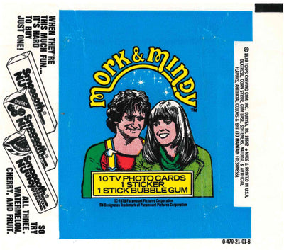 1978 TOPPS MORK AND MINDY EMPTY WRAPPER - SMOOTH N' JUICY