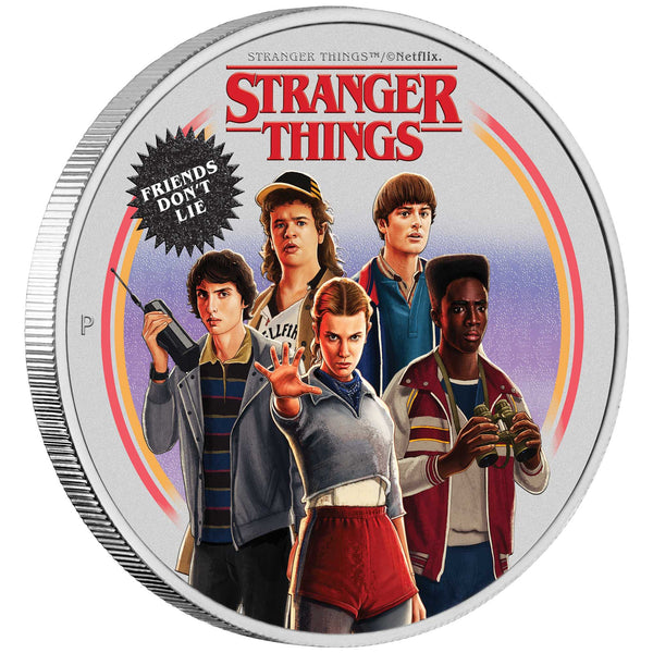 STRANGER THINGS - FRIENDS DON'T LIE 2026 1oz SILVER COLOURED COIN