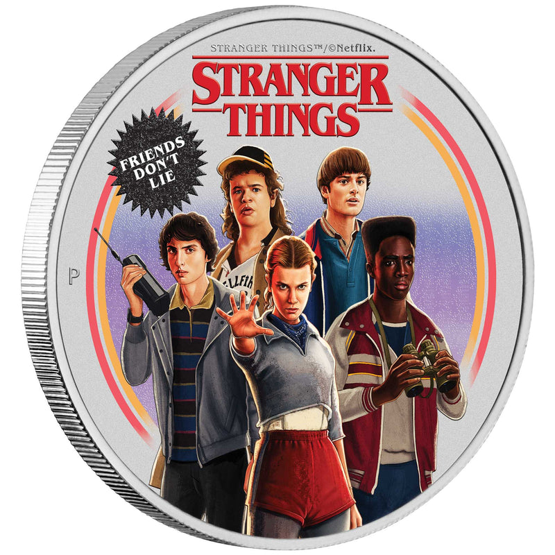 STRANGER THINGS - FRIENDS DON'T LIE 2026 1oz SILVER COLOURED COIN